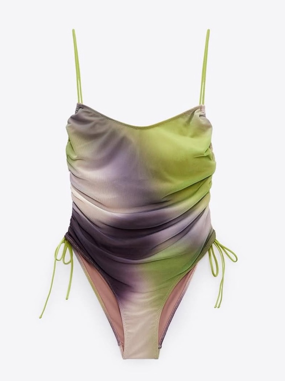 Zara Ombre Ruched One-Piece Swimsuit - M